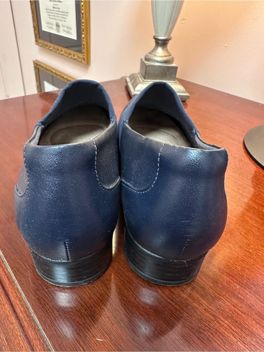 Clarks women’s Navy Slip-On Loafers - Picture 5 of 5